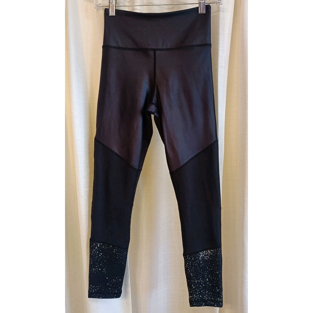 Zyia Active‎ Black/White Paint Pattern Leggings Size 4